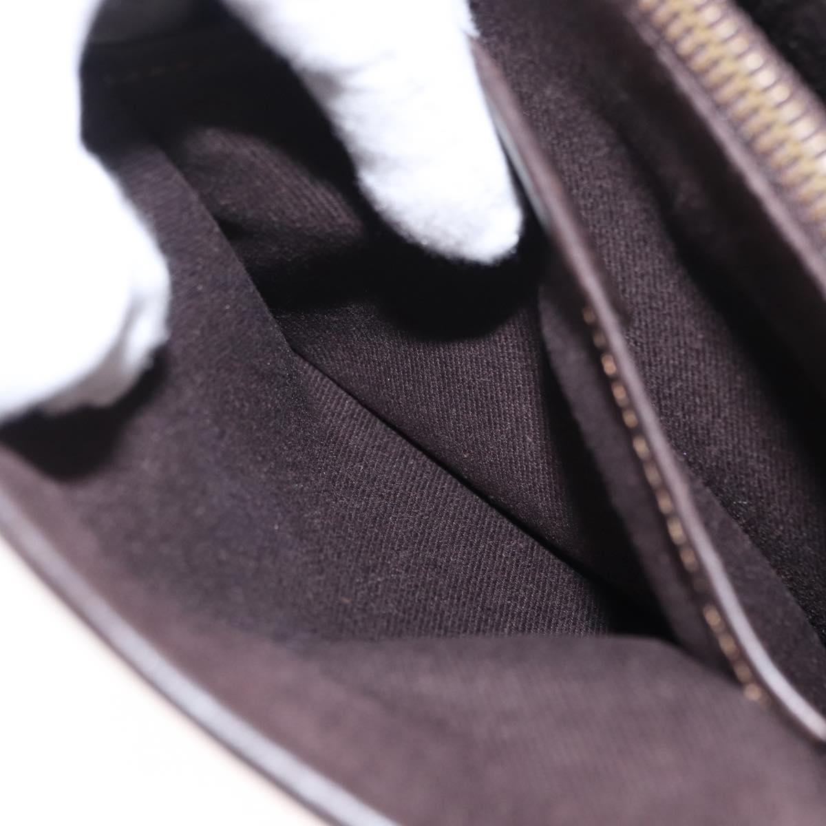 CELINE Macadam Canvas Hand Bag Beige Gold Auth 151779