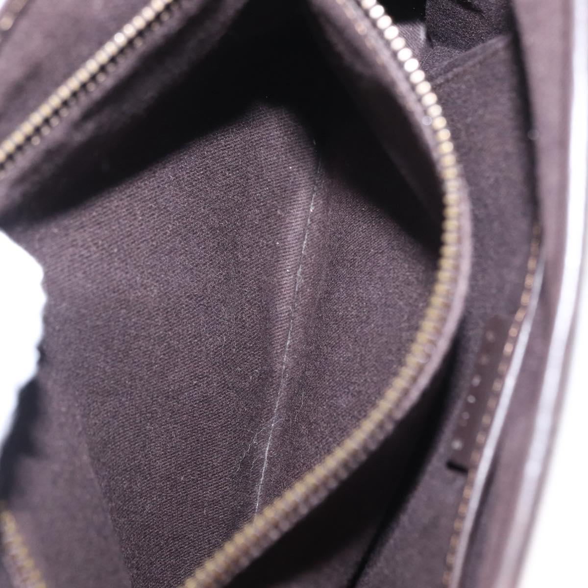 CELINE Macadam Canvas Hand Bag Beige Gold Auth 151779