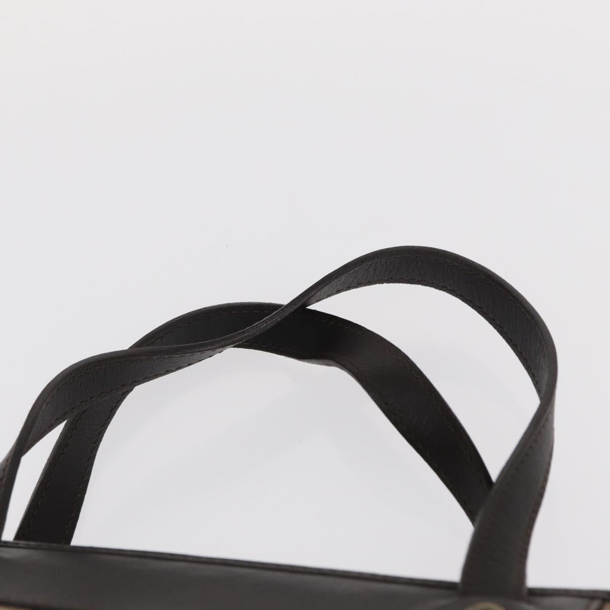 CELINE Macadam Canvas Hand Bag Beige Gold Auth 151779