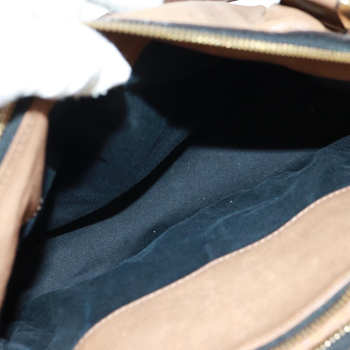 Chloe Hand Bag Leather 2way Brown Gold Auth 151789