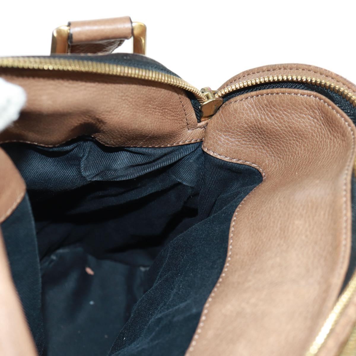 Chloe Hand Bag Leather 2way Brown Gold Auth 151789