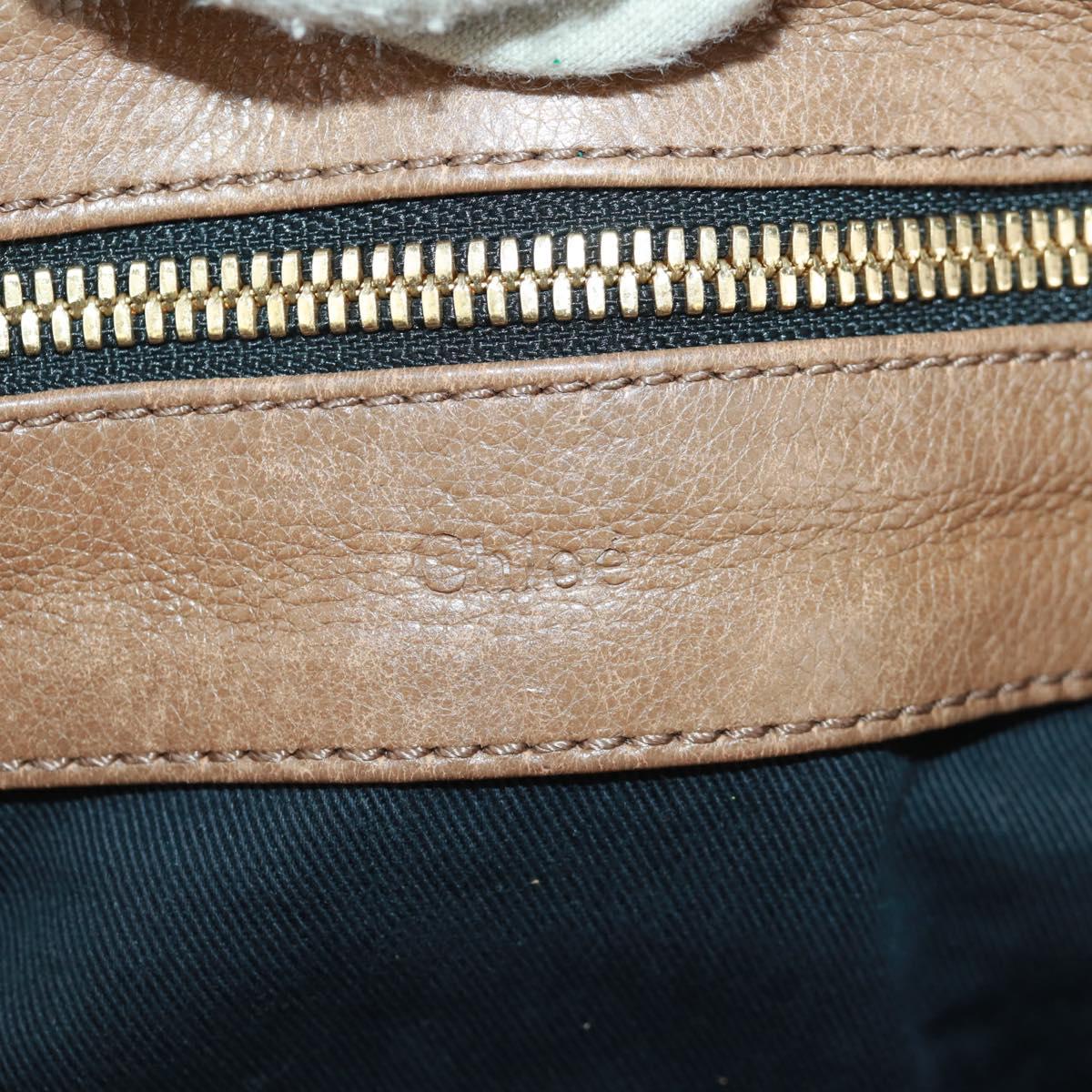 Chloe Hand Bag Leather 2way Brown Gold Auth 151789