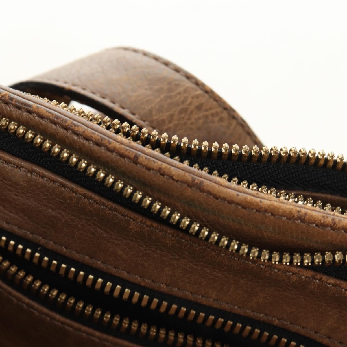 Chloe Hand Bag Leather 2way Brown Gold Auth 151789