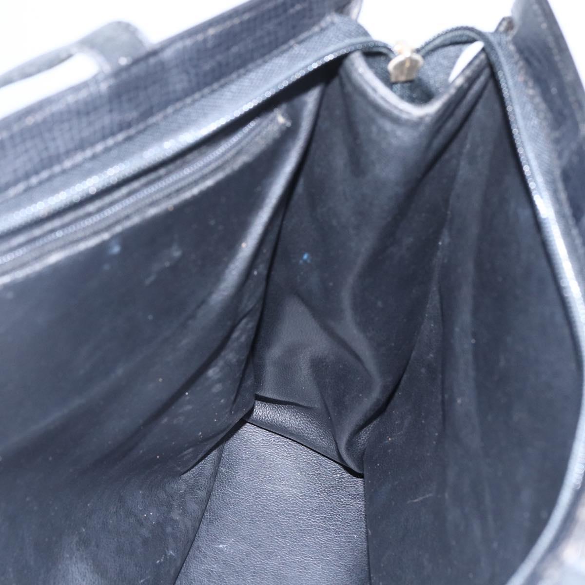 Christian Dior Hand Bag Leather Black Gold Auth 151795