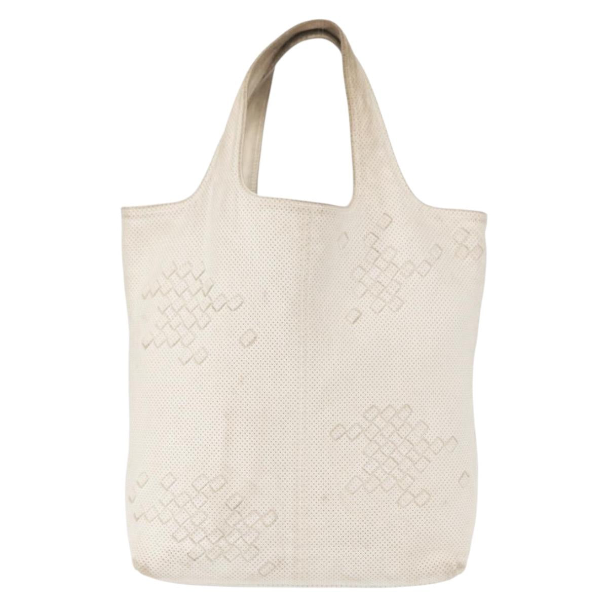 BOTTEGA VENETA INTRECCIATO Hand Bag Leather White 131673 Auth 151803