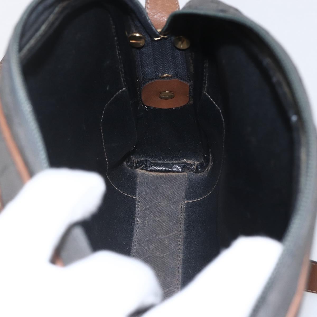 Christian Dior Honeycomb Canvas Shoulder Bag Gray Auth 151804