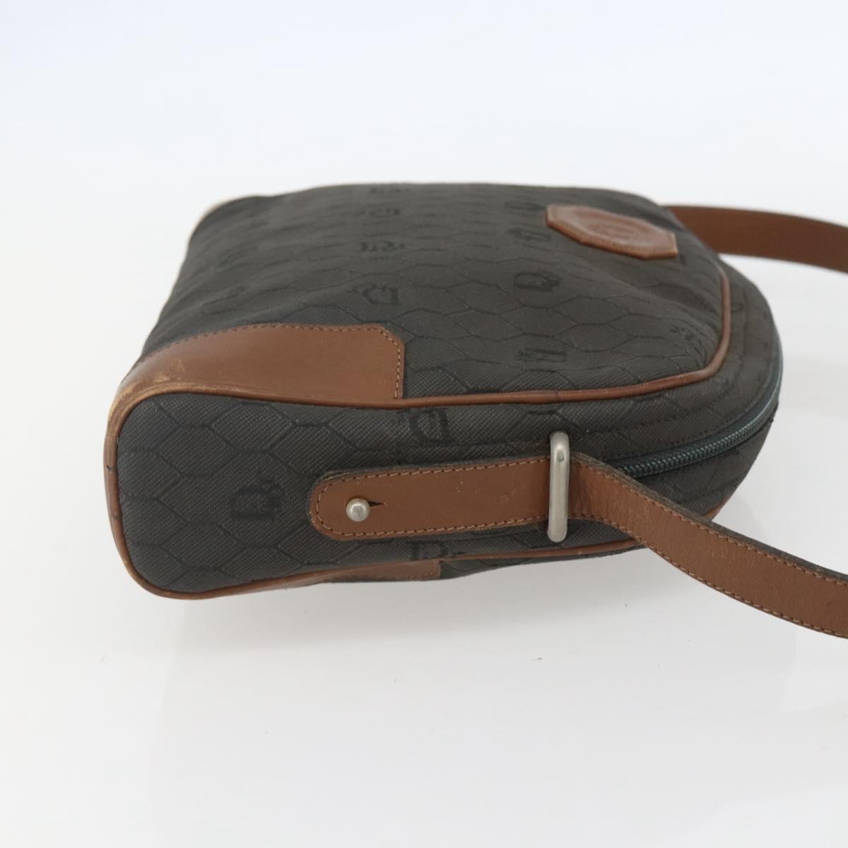 Christian Dior Honeycomb Canvas Shoulder Bag Gray Auth 151804