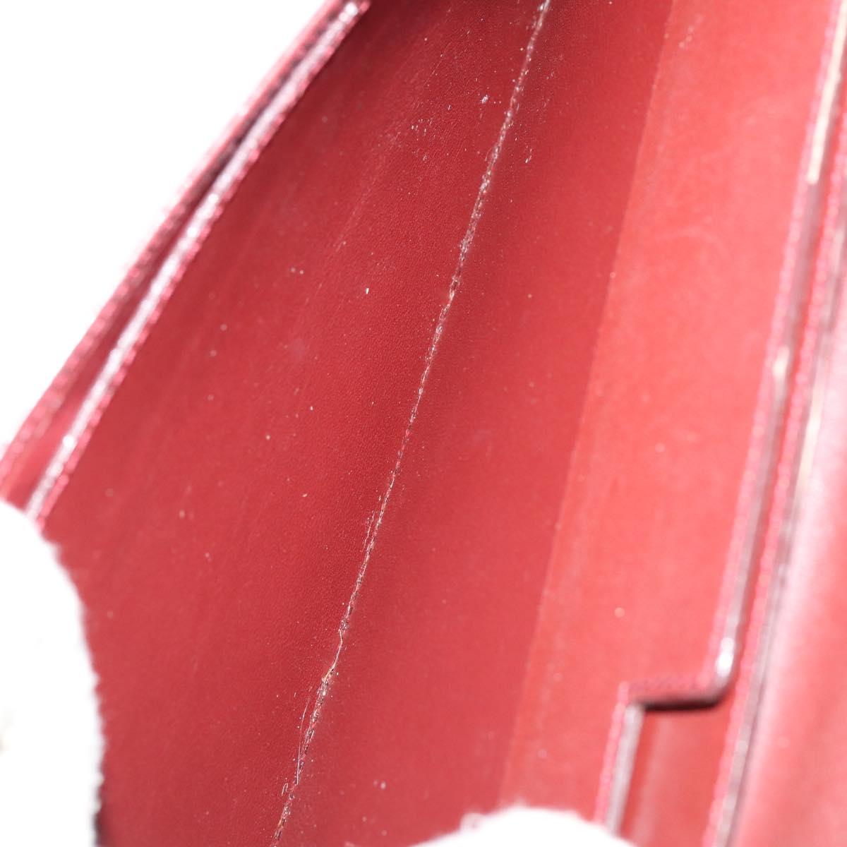 CARTIER Clutch Bag Leather 3 Set Bordeaux Auth 151825
