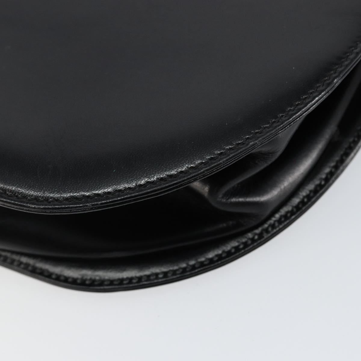 GIVENCHY Hand Bag Leather Black Gold Auth 151826