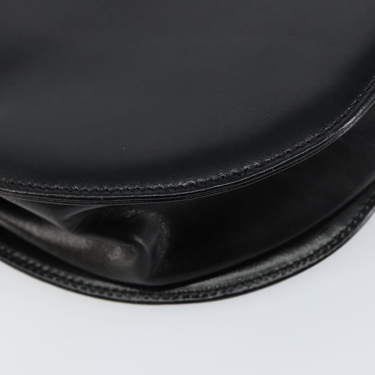 GIVENCHY Hand Bag Leather Black Gold Auth 151826