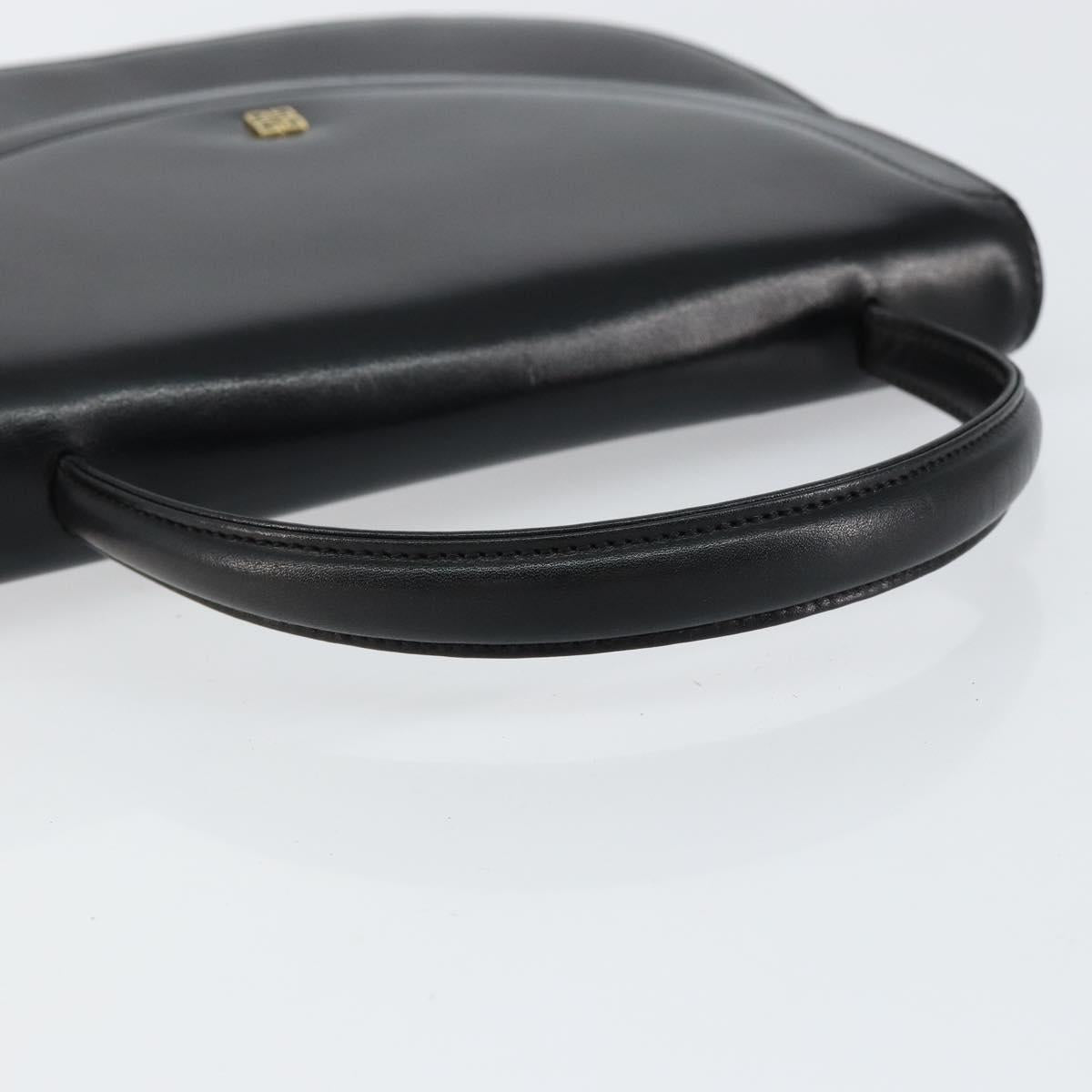 GIVENCHY Hand Bag Leather Black Gold Auth 151826