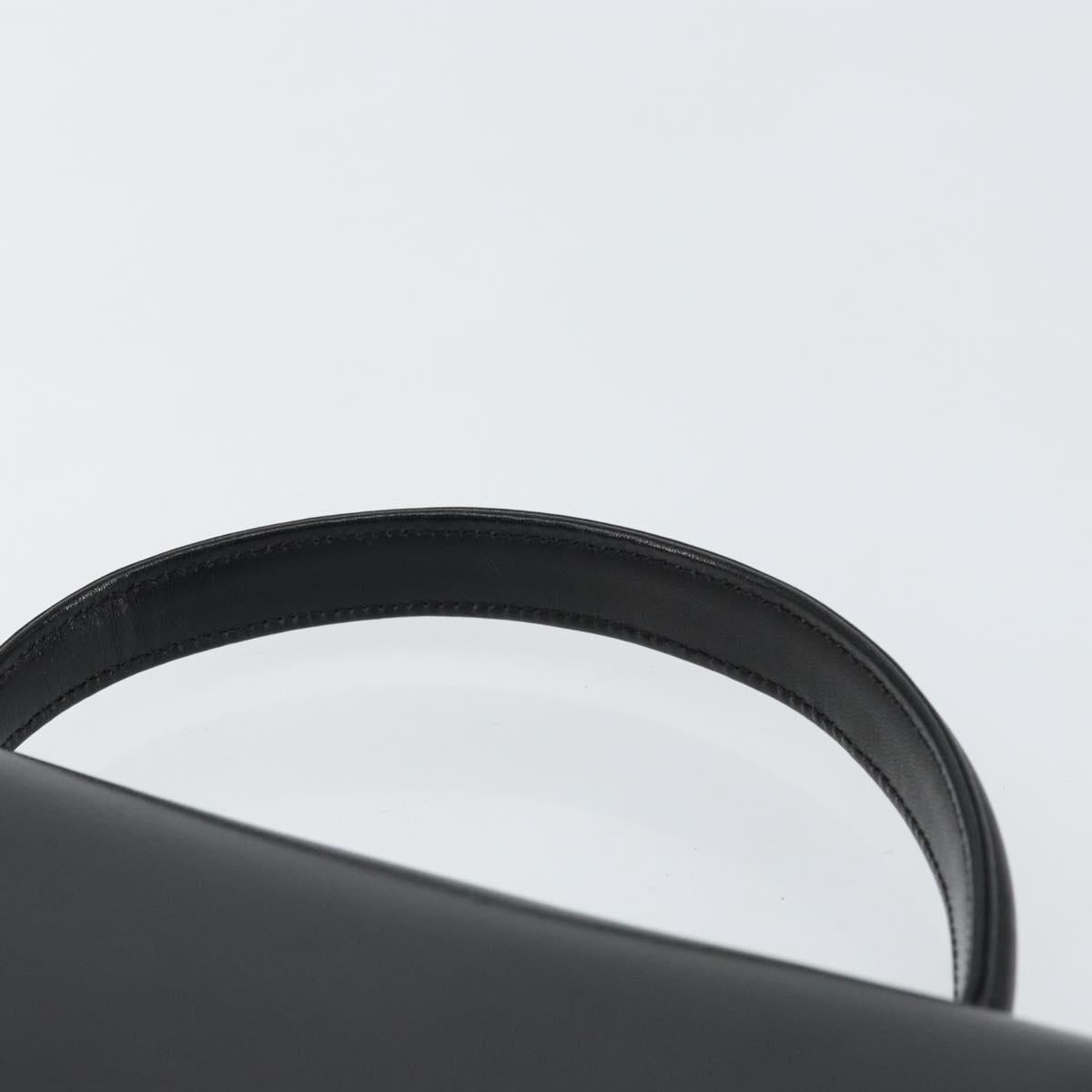 GIVENCHY Hand Bag Leather Black Gold Auth 151826