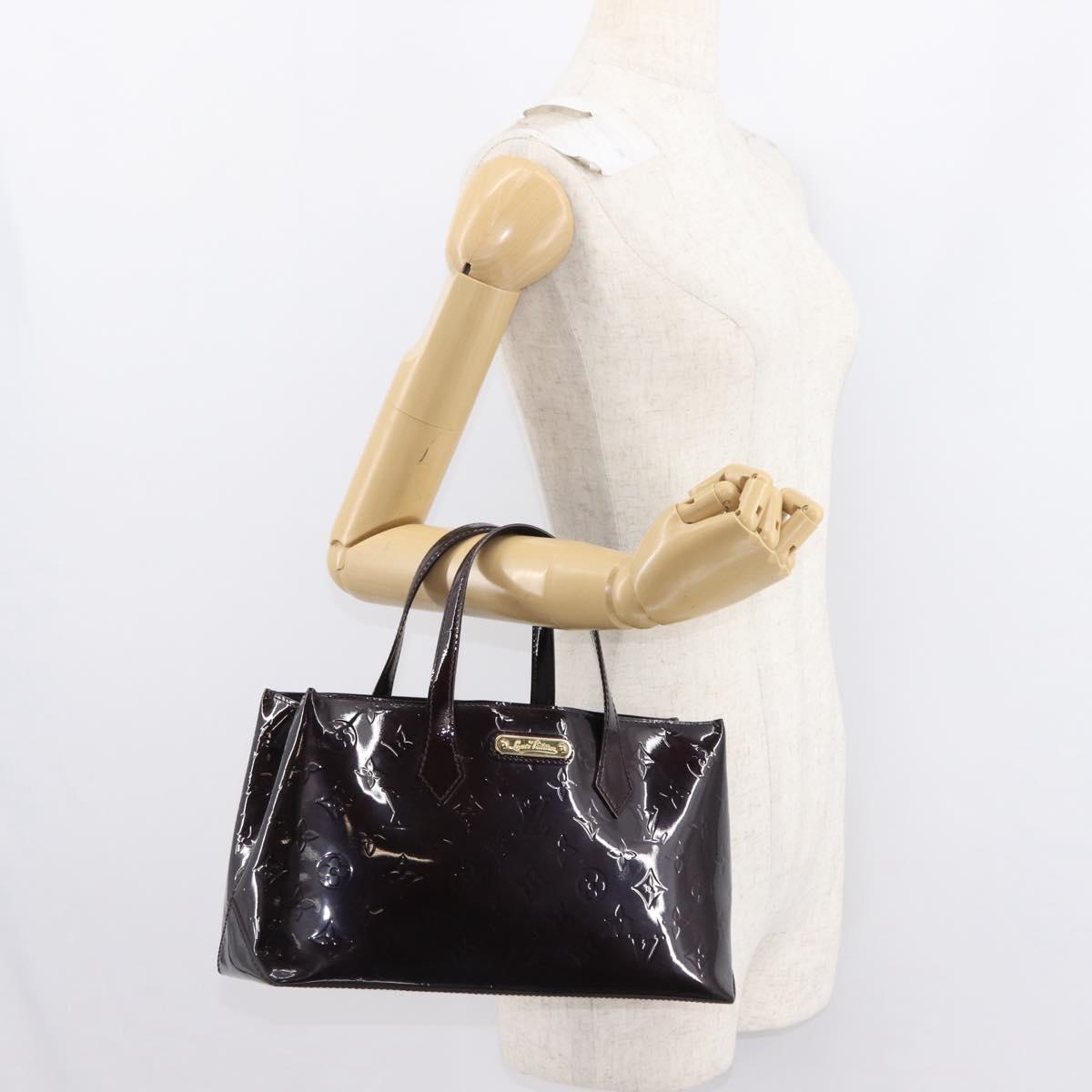 LOUIS VUITTON Monogram Vernis Wilshire PM Hand Bag Amarante M93641 Auth 151830