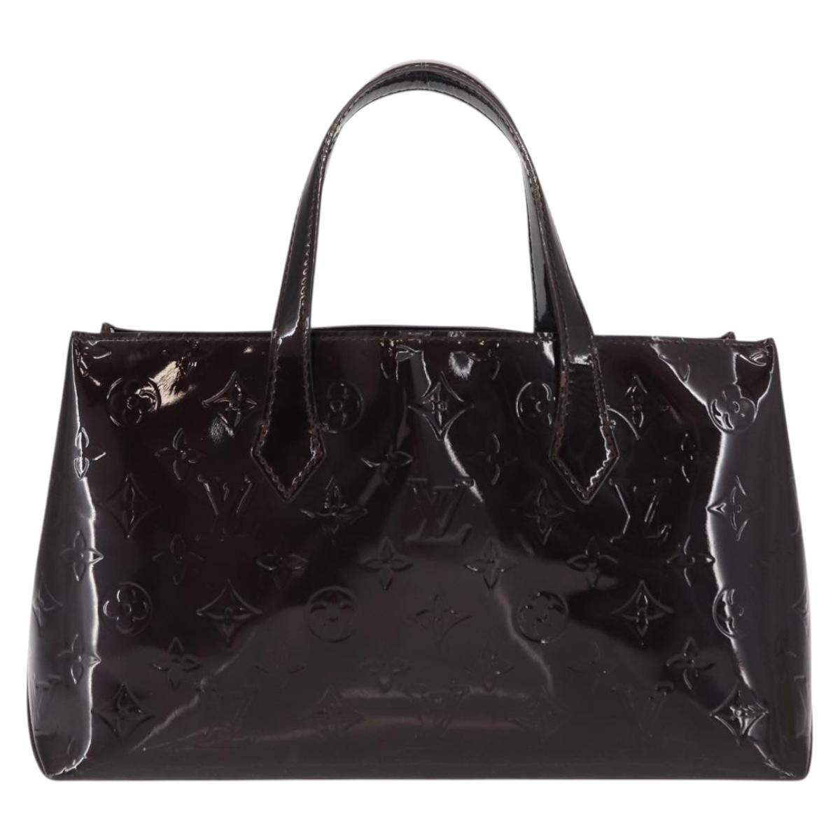 LOUIS VUITTON Monogram Vernis Wilshire PM Hand Bag Amarante M93641 Auth 151830