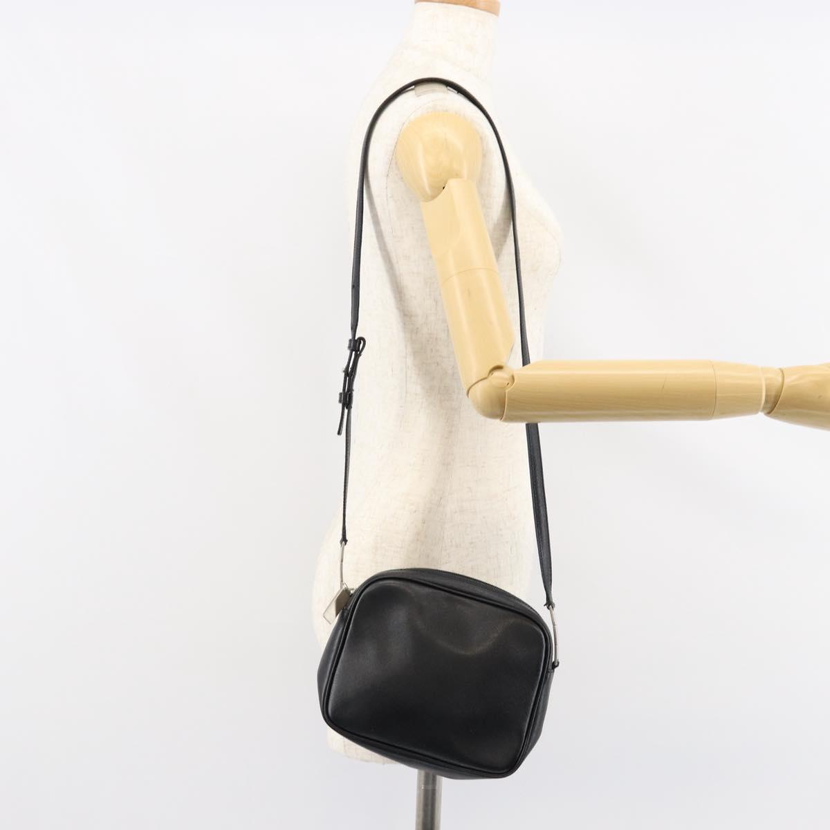 Salvatore Ferragamo Shoulder Bag Leather Black Auth 151842