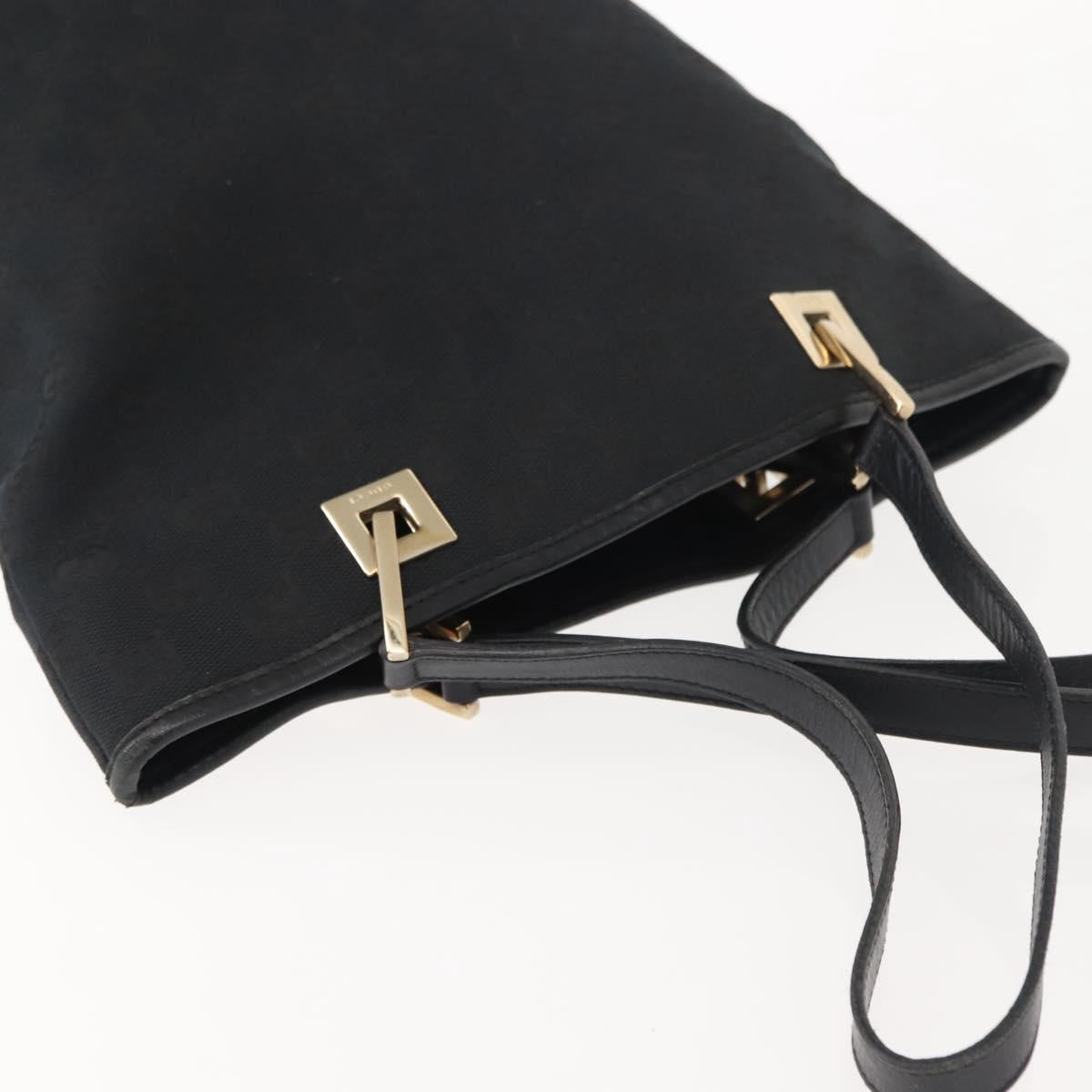 GUCCI GG Canvas Tote Bag Black Gold 002 1099 Auth 151846