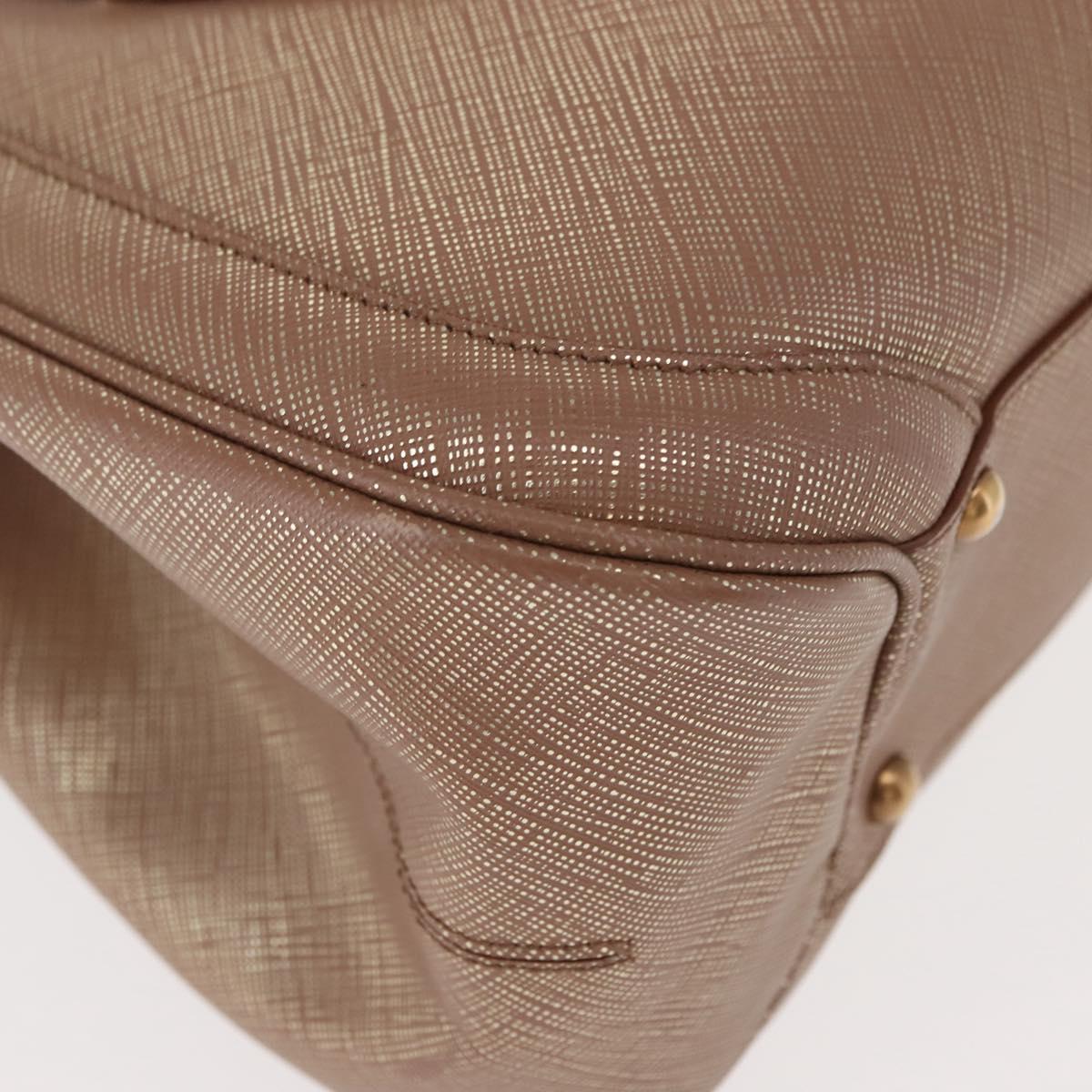 Salvatore Ferragamo Gancini Hand Bag Leather Gold Auth 151852