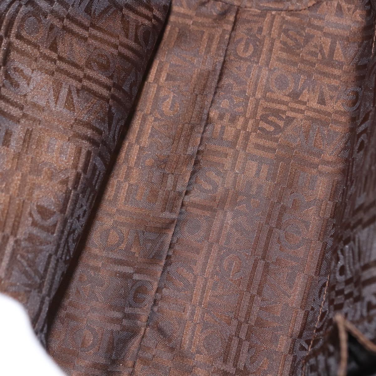 Salvatore Ferragamo Gancini Hand Bag Leather Gold Auth 151852