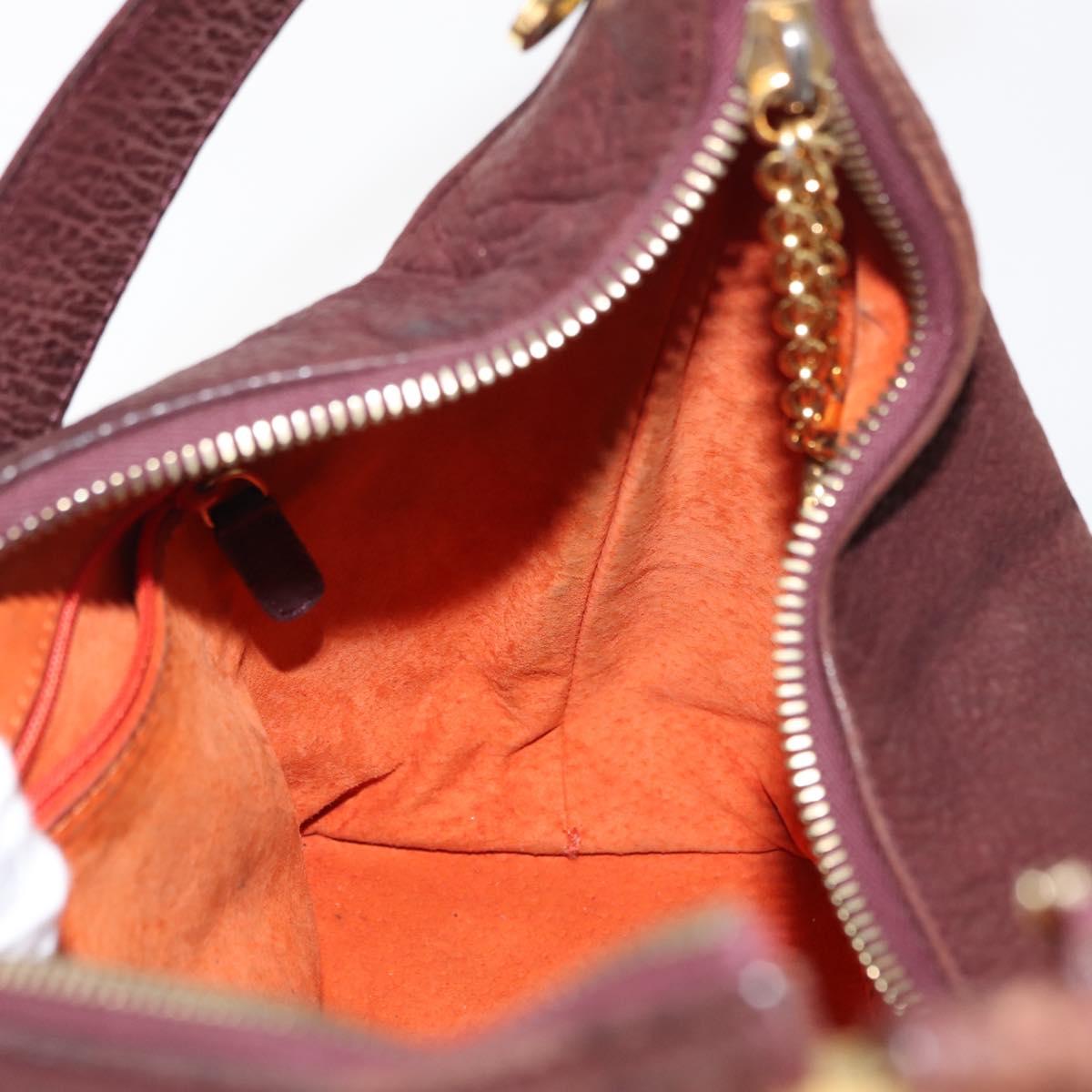 BVLGARI Medallion Shoulder Bag Leather Brown Gold Auth 151855