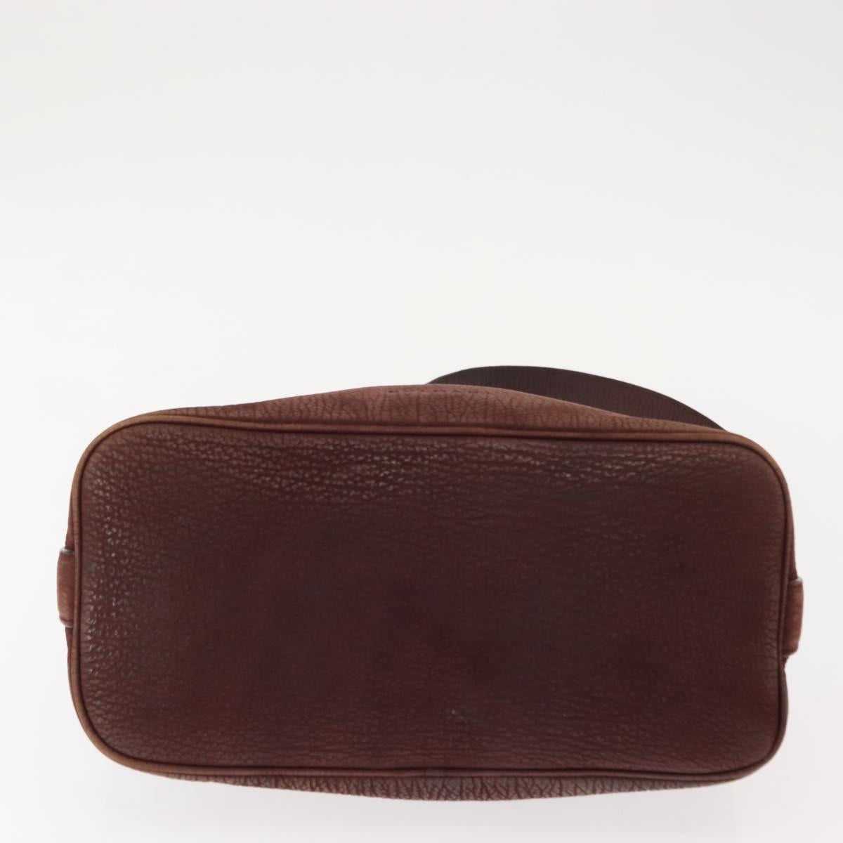 BVLGARI Medallion Shoulder Bag Leather Brown Gold Auth 151855