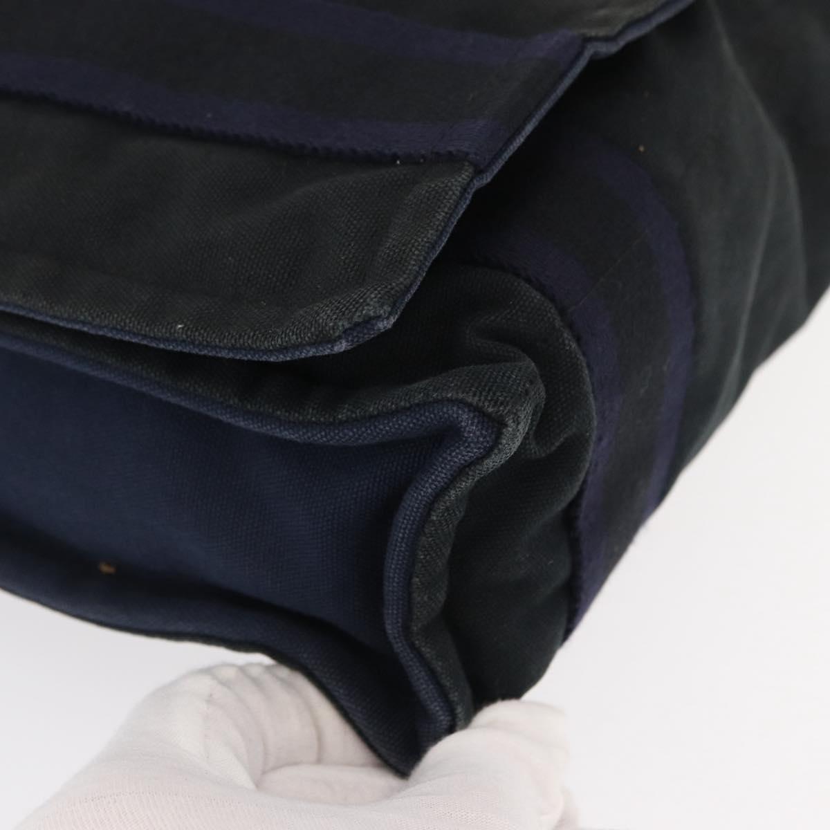 HERMES Fourre Tout Bassas PM Shoulder Bag Canvas Navy Auth 151857