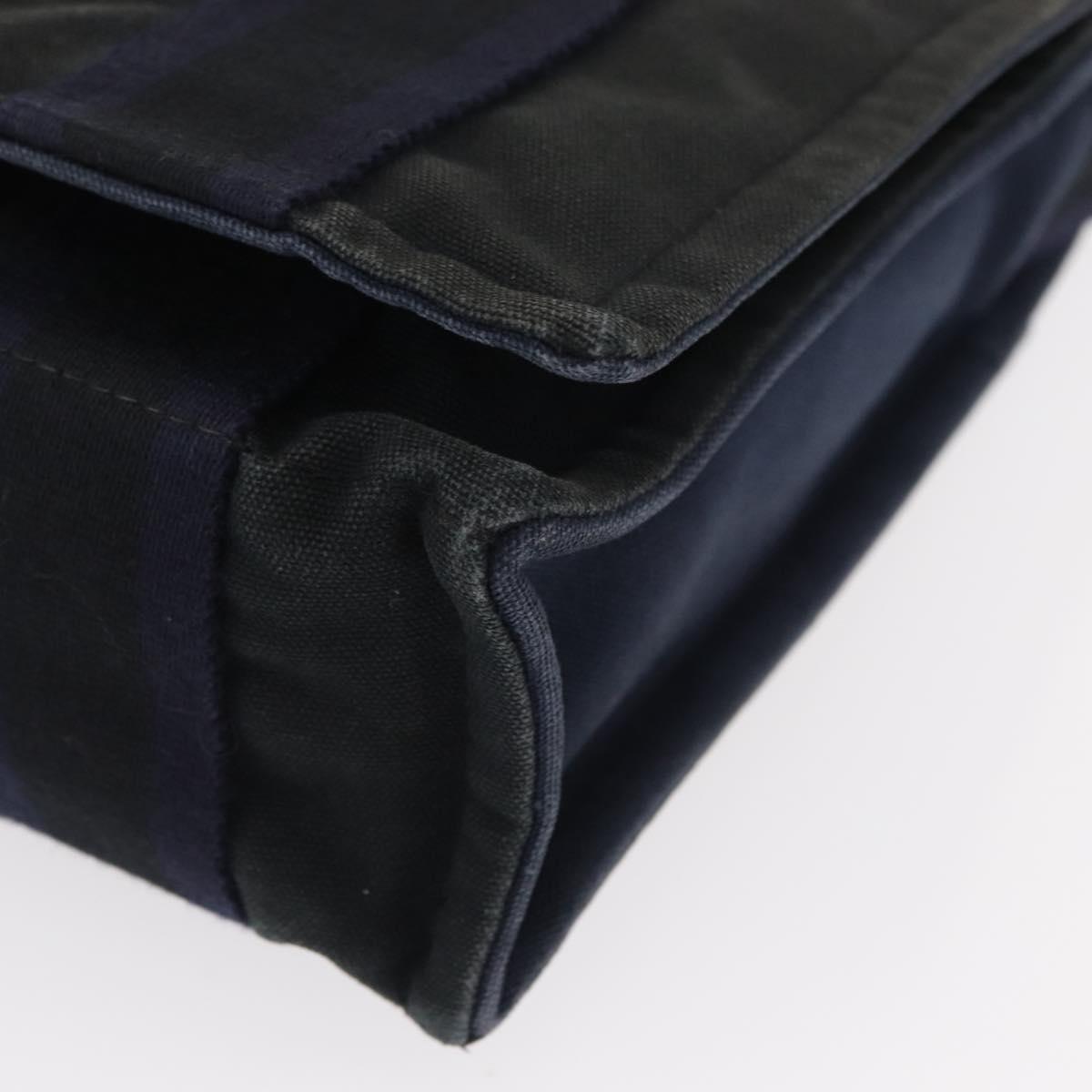 HERMES Fourre Tout Bassas PM Shoulder Bag Canvas Navy Auth 151857