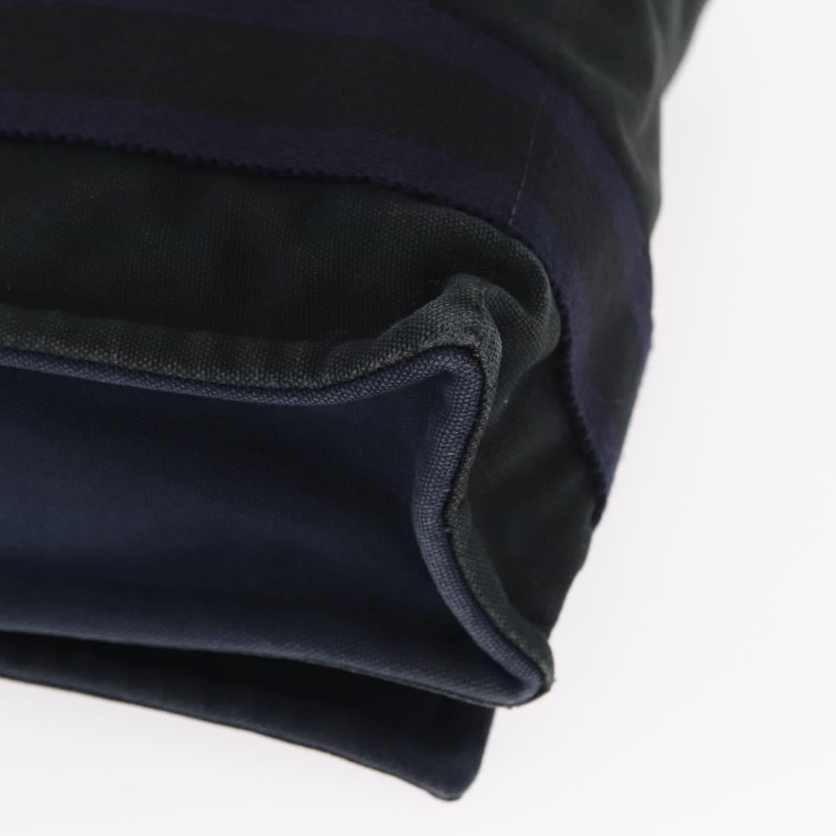 HERMES Fourre Tout Bassas PM Shoulder Bag Canvas Navy Auth 151857