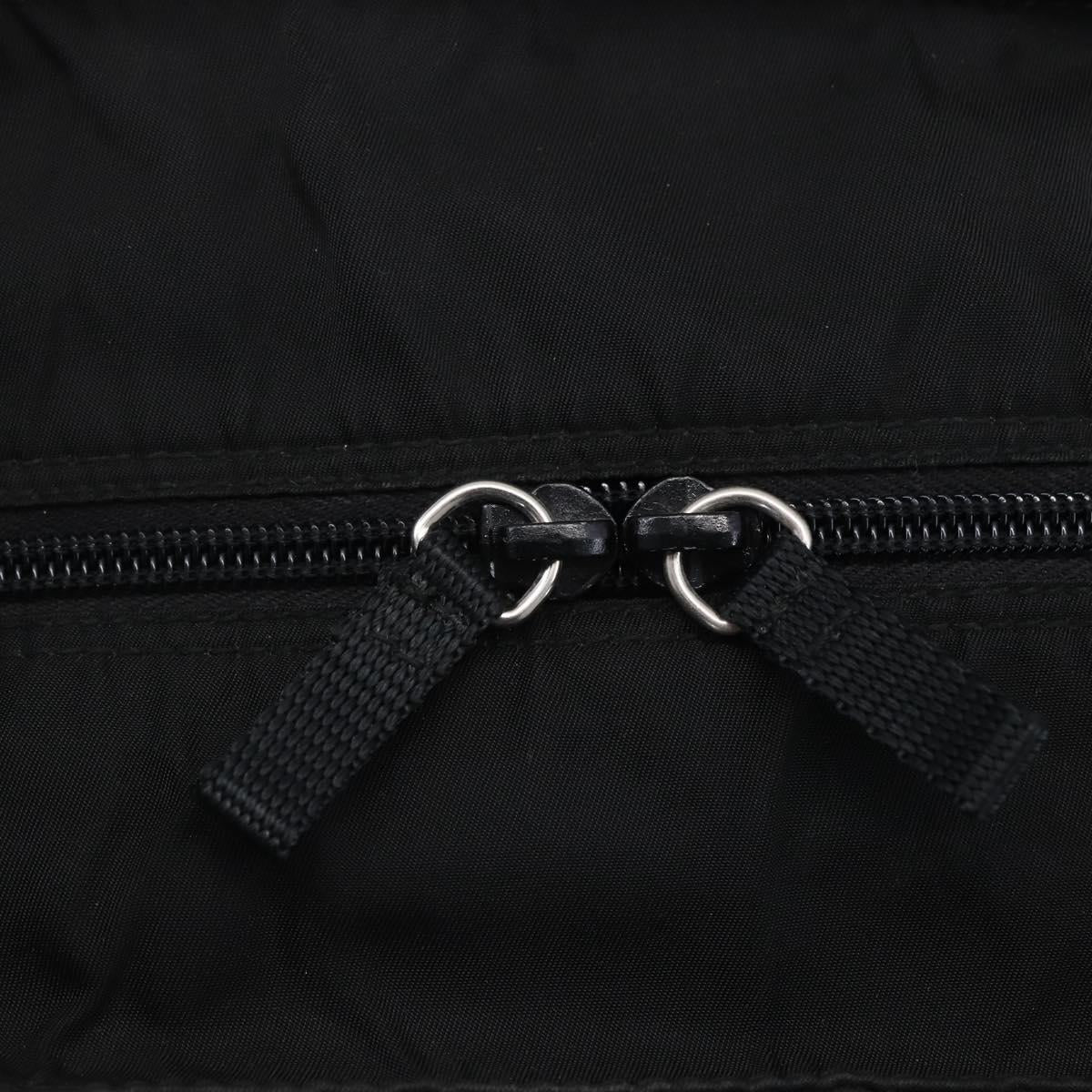 PRADA Tote Bag Nylon Black Silver Auth 151861