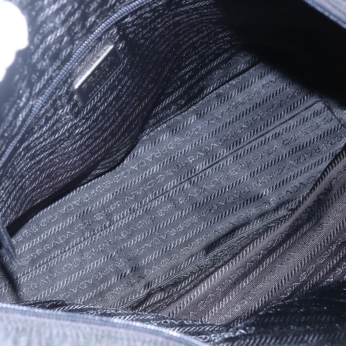 PRADA Tote Bag Nylon Black Silver Auth 151861