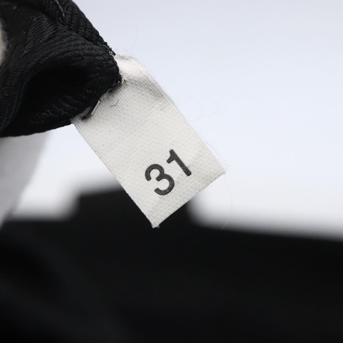 PRADA Tote Bag Nylon Black Silver Auth 151861