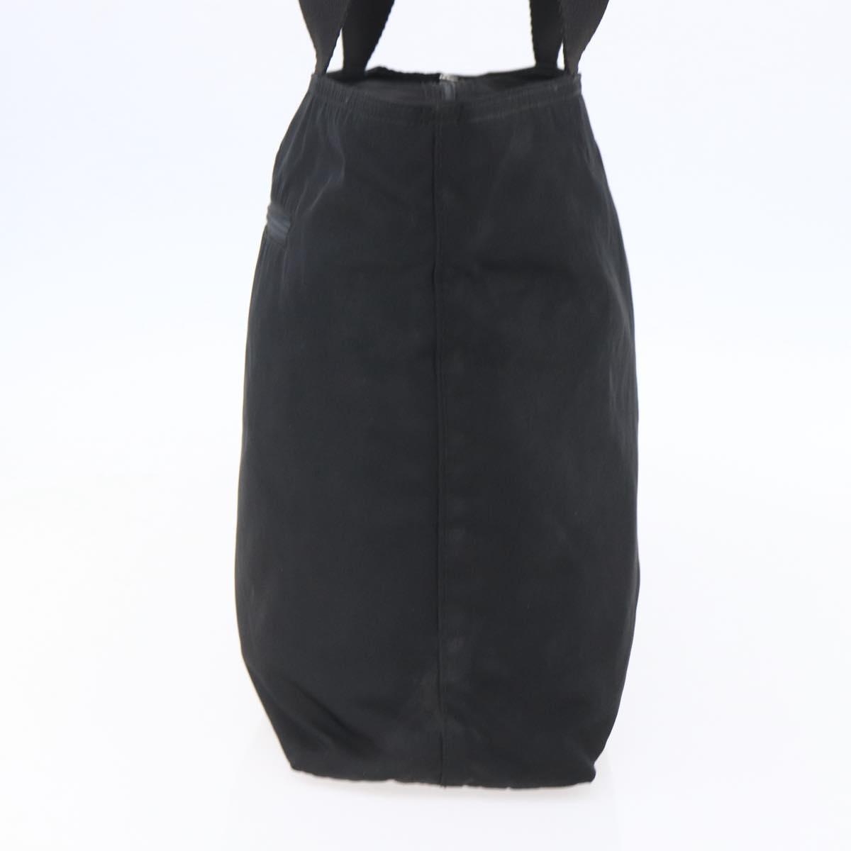 PRADA Tote Bag Nylon Black Silver Auth 151861