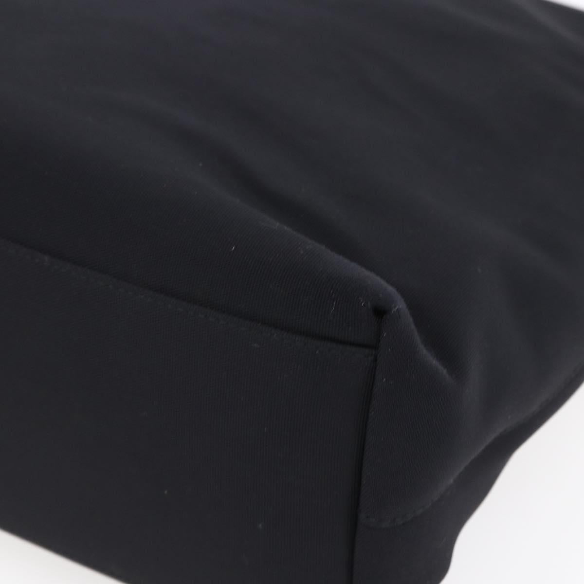 Salvatore Ferragamo Chain Shoulder Bag Canvas Black Silver Auth 151869