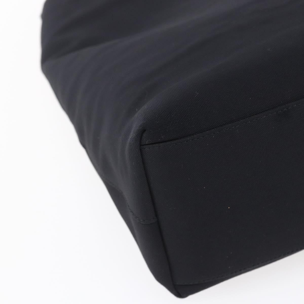 Salvatore Ferragamo Chain Shoulder Bag Canvas Black Silver Auth 151869