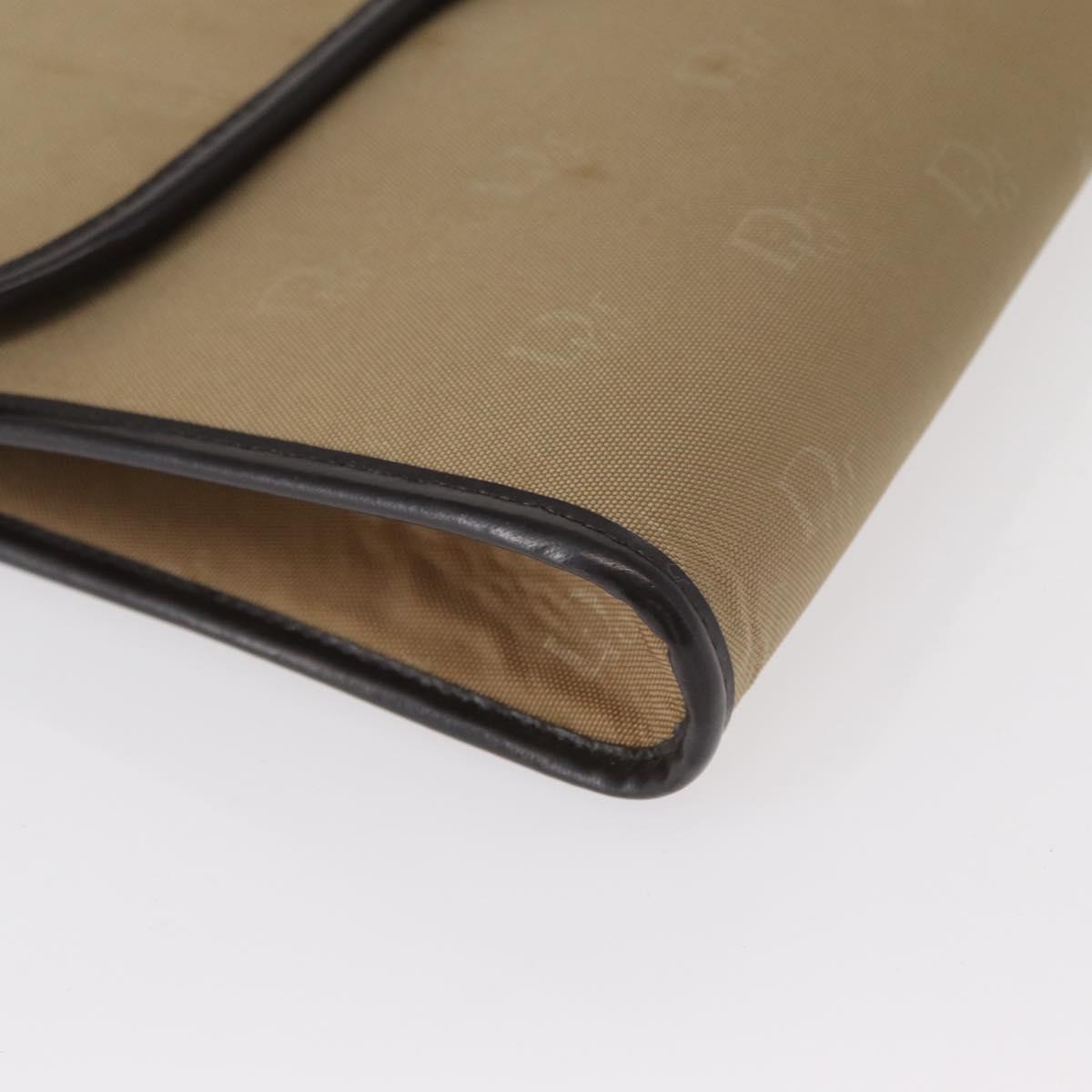 Christian Dior Shoulder Bag Nylon Beige Gold Auth 151871