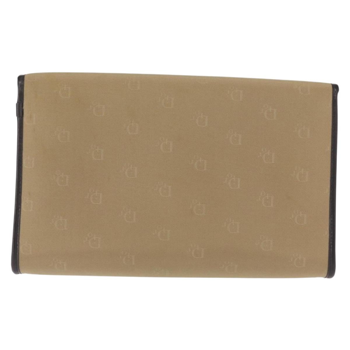 Christian Dior Shoulder Bag Nylon Beige Gold Auth 151871