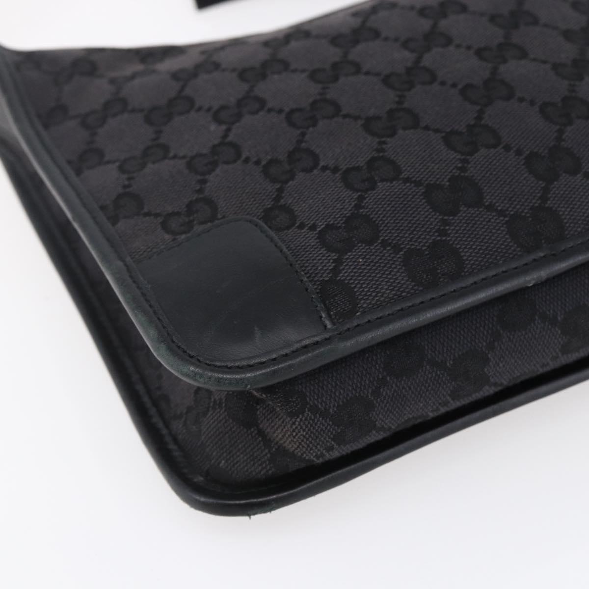 GUCCI GG Canvas Shoulder Bag Black Silver 001 4206 Auth 151872