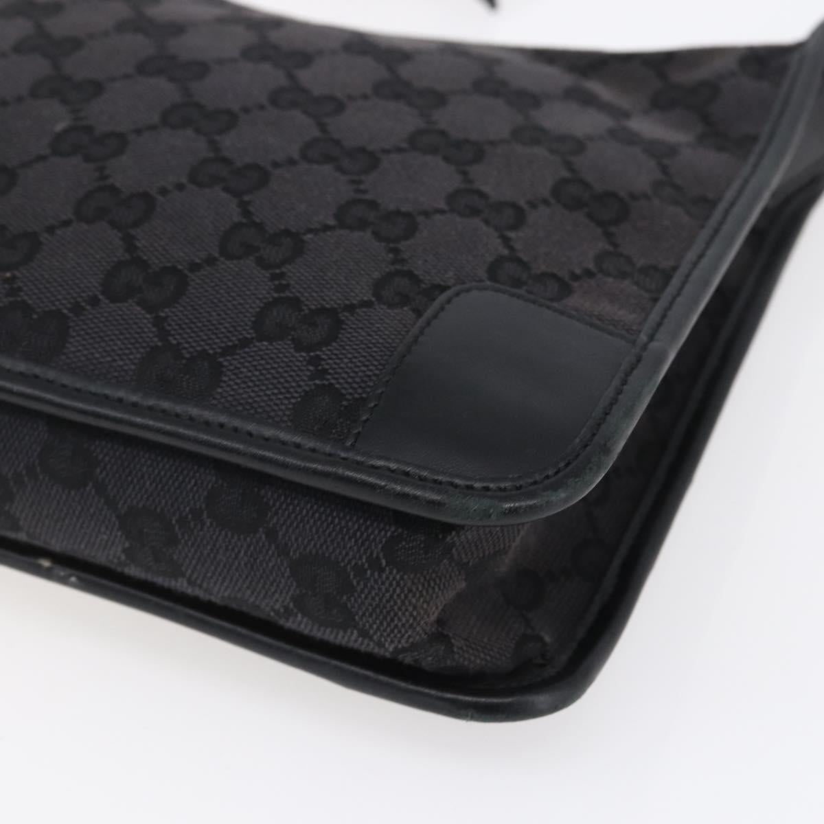 GUCCI GG Canvas Shoulder Bag Black Silver 001 4206 Auth 151872