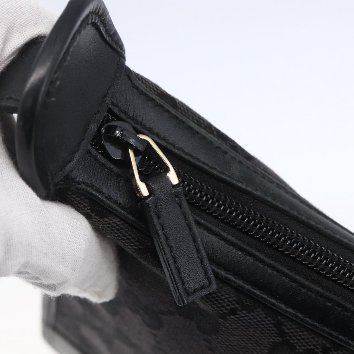 GUCCI GG Canvas Shoulder Bag Black Silver 001 4206 Auth 151872