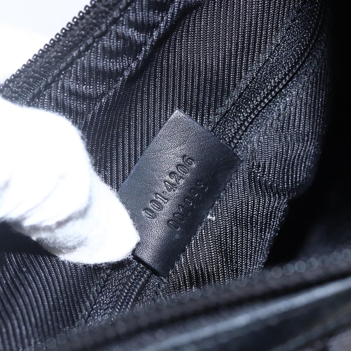 GUCCI GG Canvas Shoulder Bag Black Silver 001 4206 Auth 151872