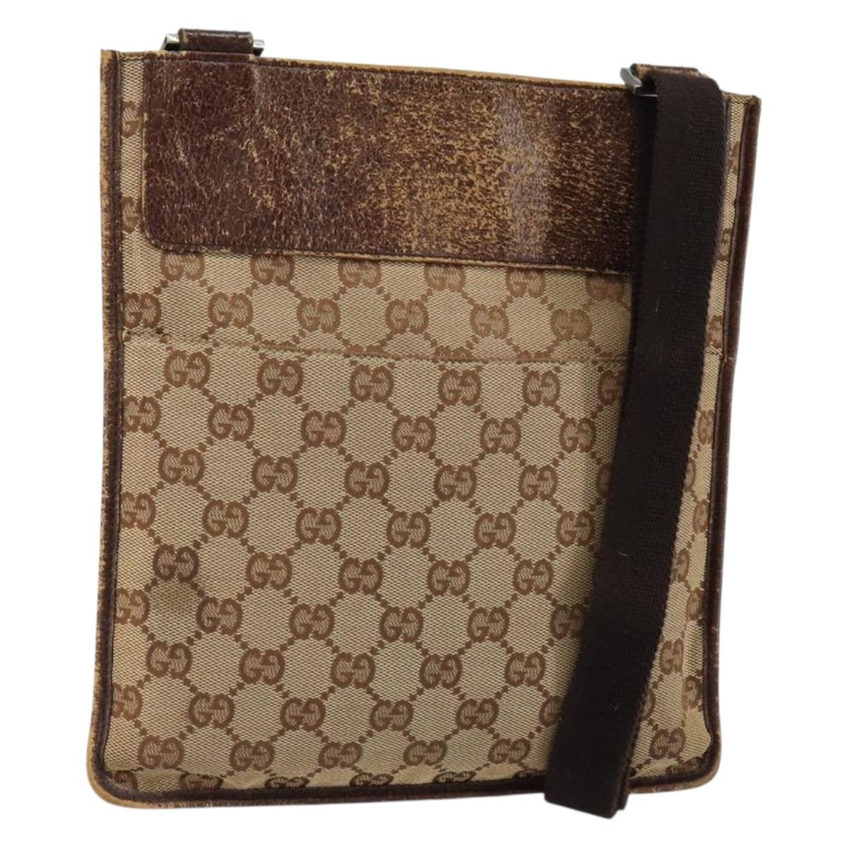 GUCCI GG Canvas Shoulder Bag Beige 27639 Auth 151876