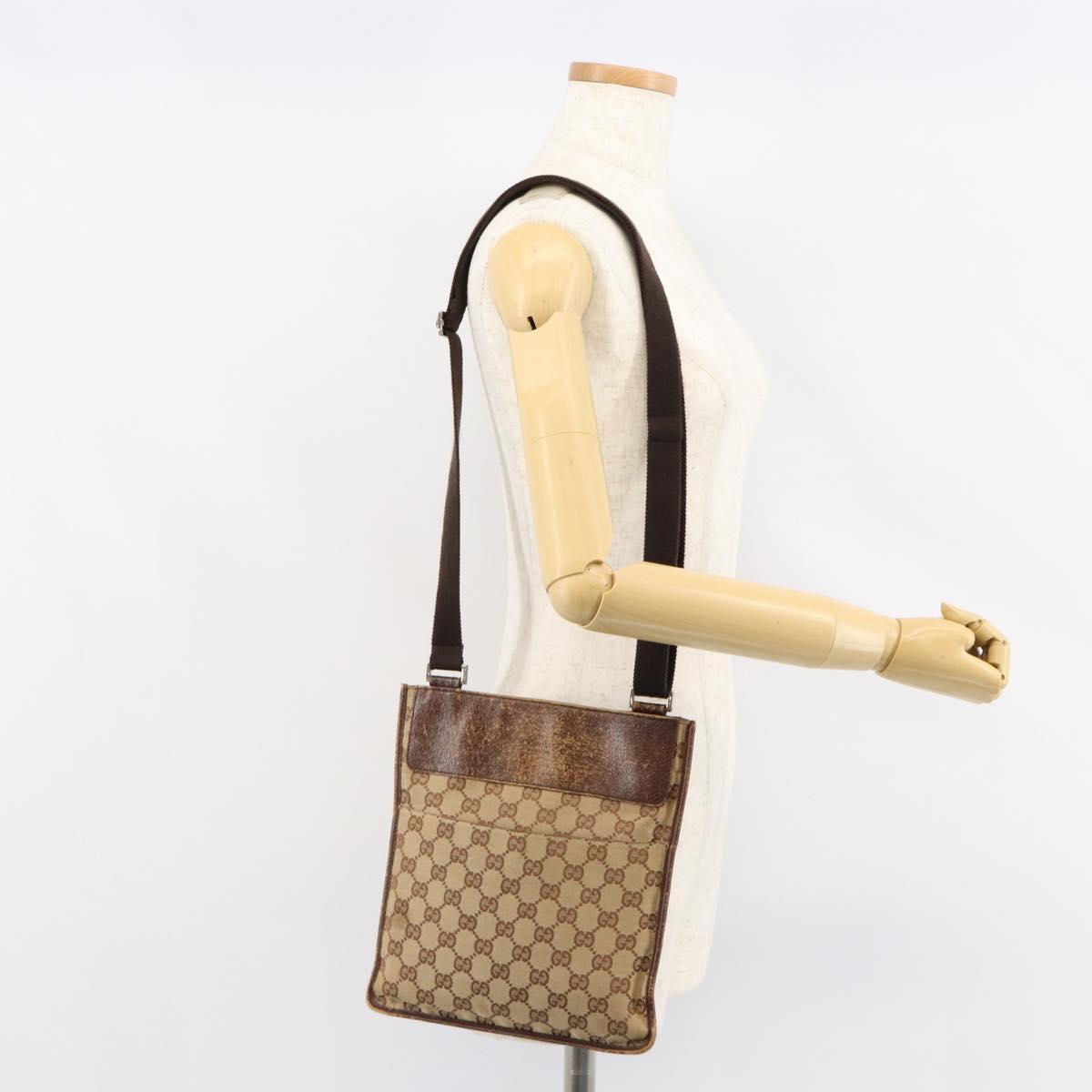 GUCCI GG Canvas Shoulder Bag Beige 27639 Auth 151876