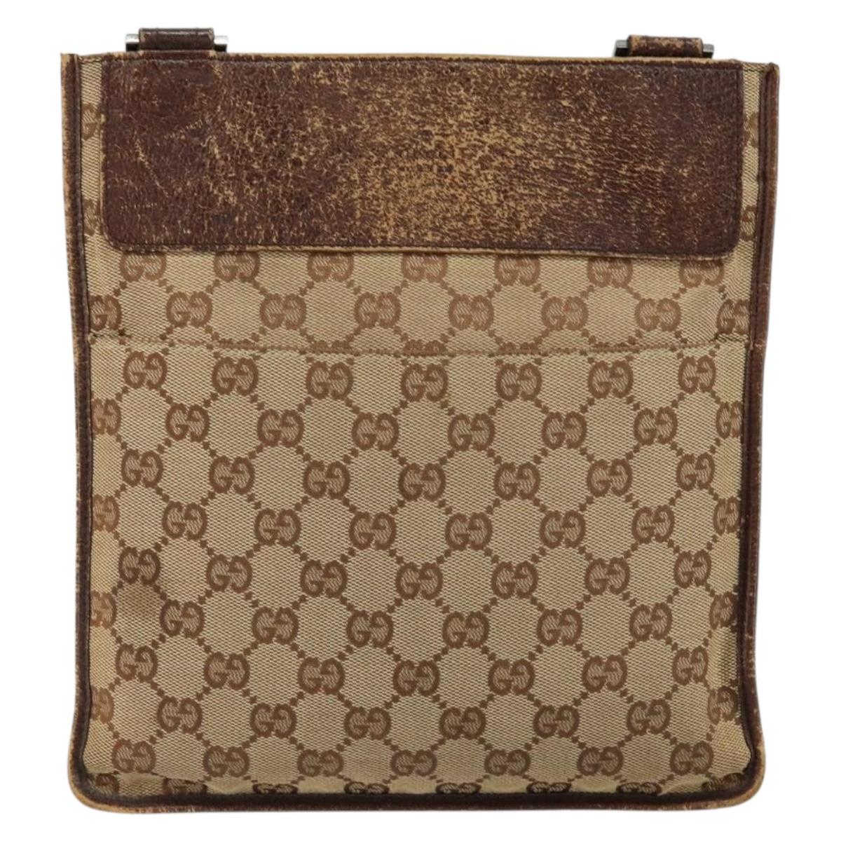 GUCCI GG Canvas Shoulder Bag Beige 27639 Auth 151876