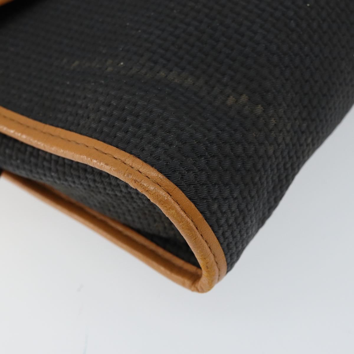 SAINT LAURENT Shoulder Bag Leather Gold Black Auth 151878