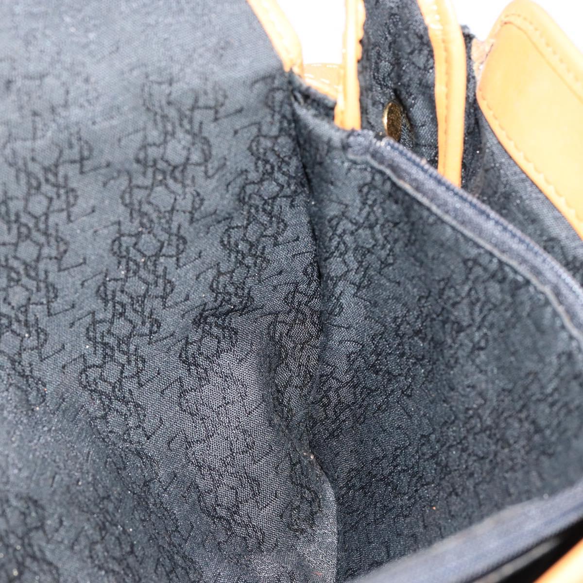 SAINT LAURENT Shoulder Bag Leather Gold Black Auth 151878