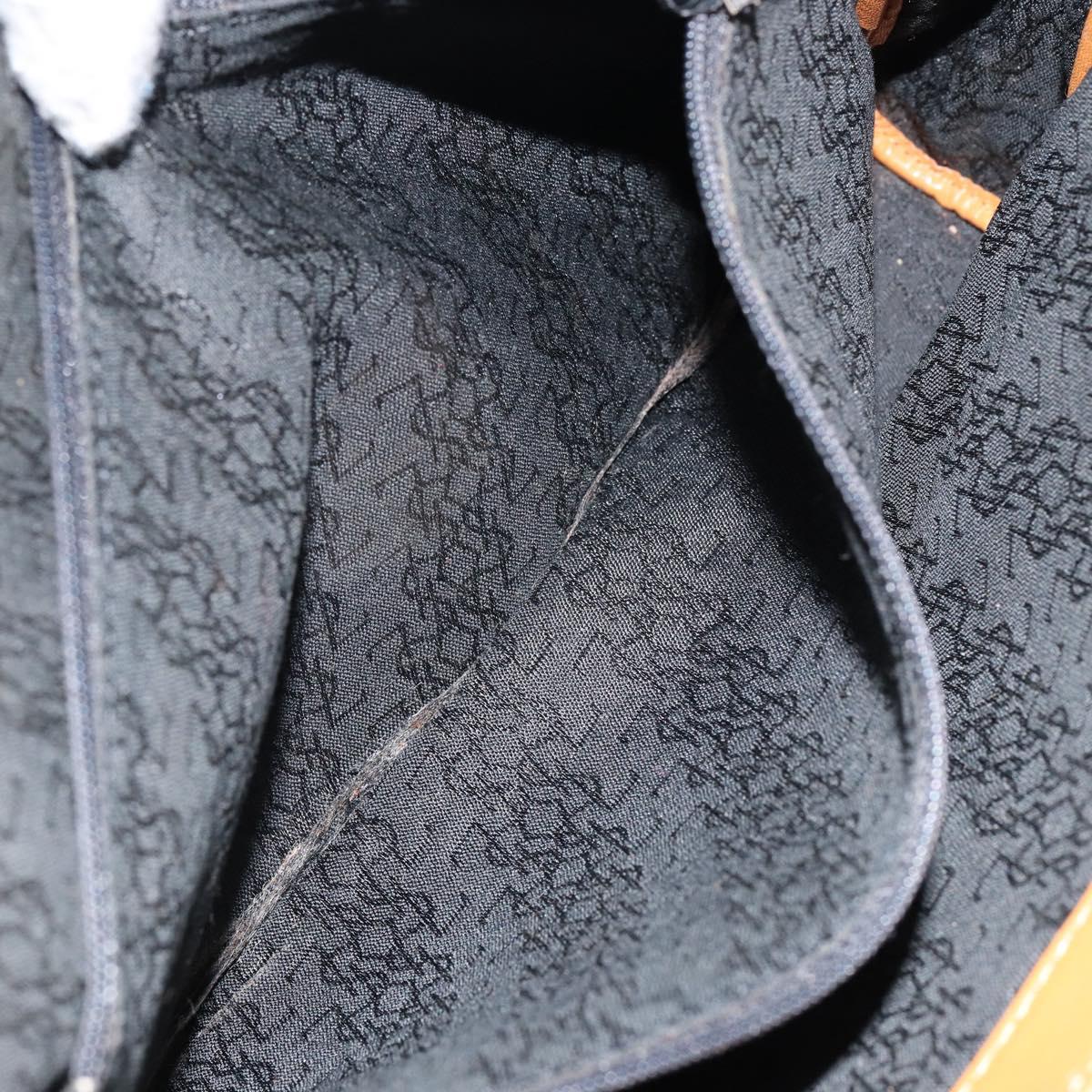 SAINT LAURENT Shoulder Bag Leather Gold Black Auth 151878