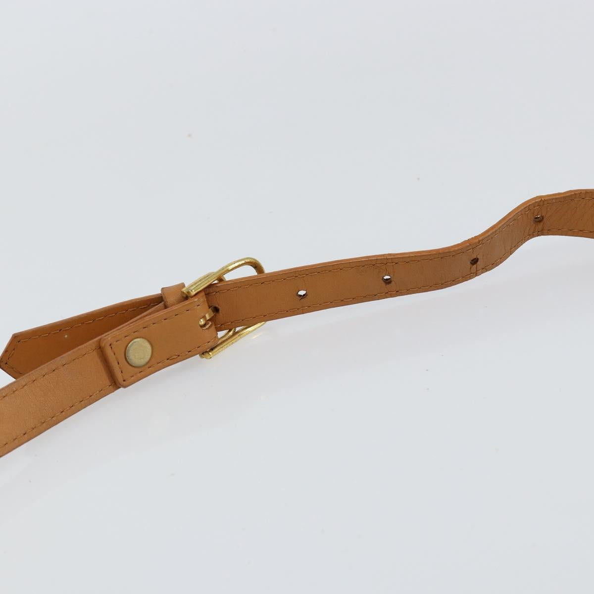 SAINT LAURENT Shoulder Bag Leather Gold Black Auth 151878