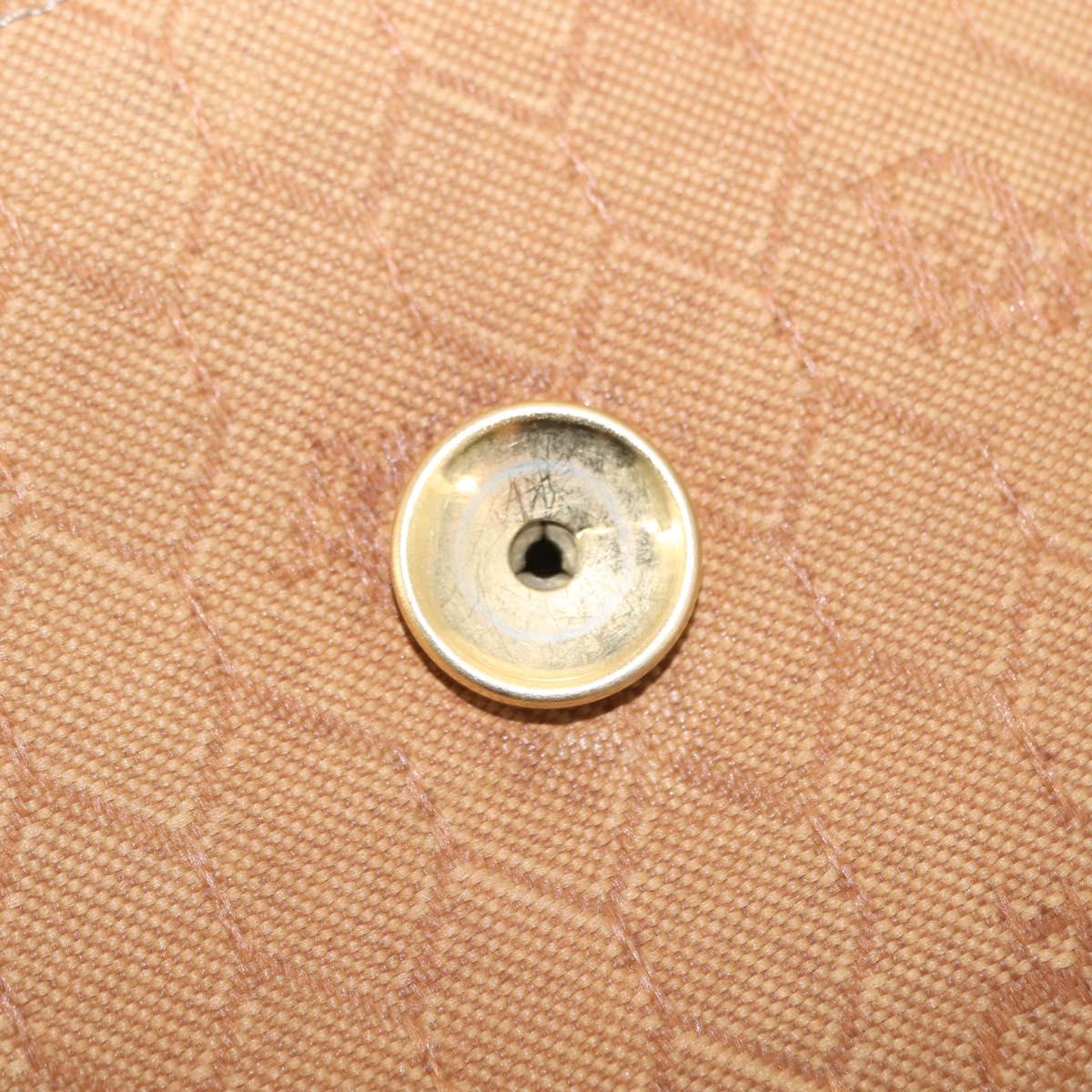 Christian Dior Honeycomb Canvas Chain Shoulder Bag Gold Brown Auth 151879