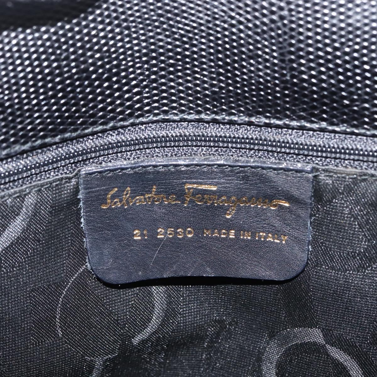 Salvatore Ferragamo Tote Bag Leather Black Gold Auth 151882
