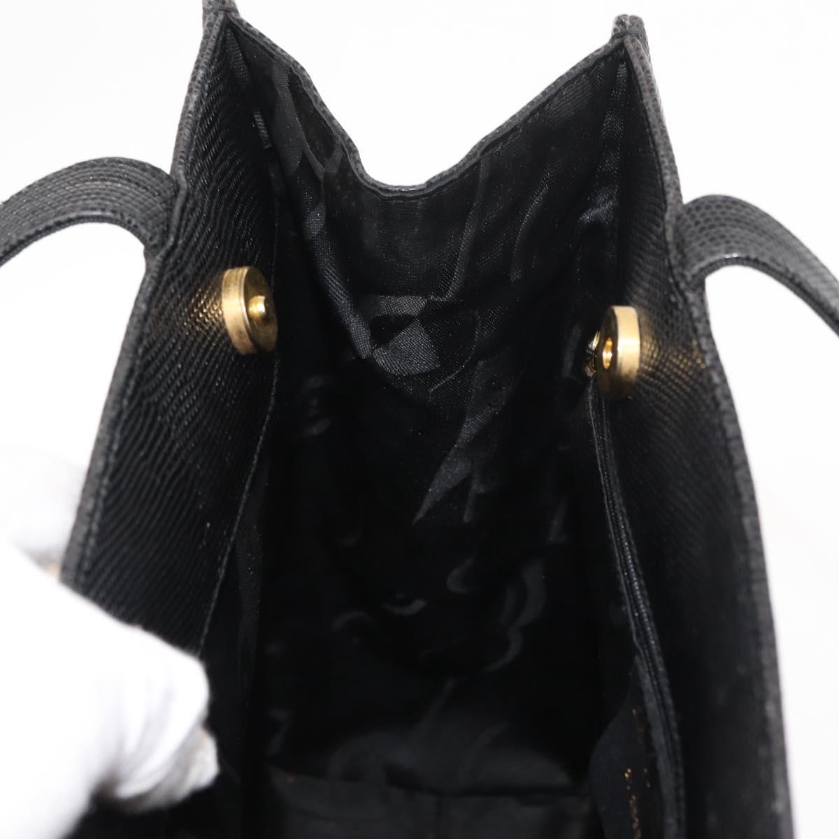 Salvatore Ferragamo Tote Bag Leather Black Gold Auth 151882