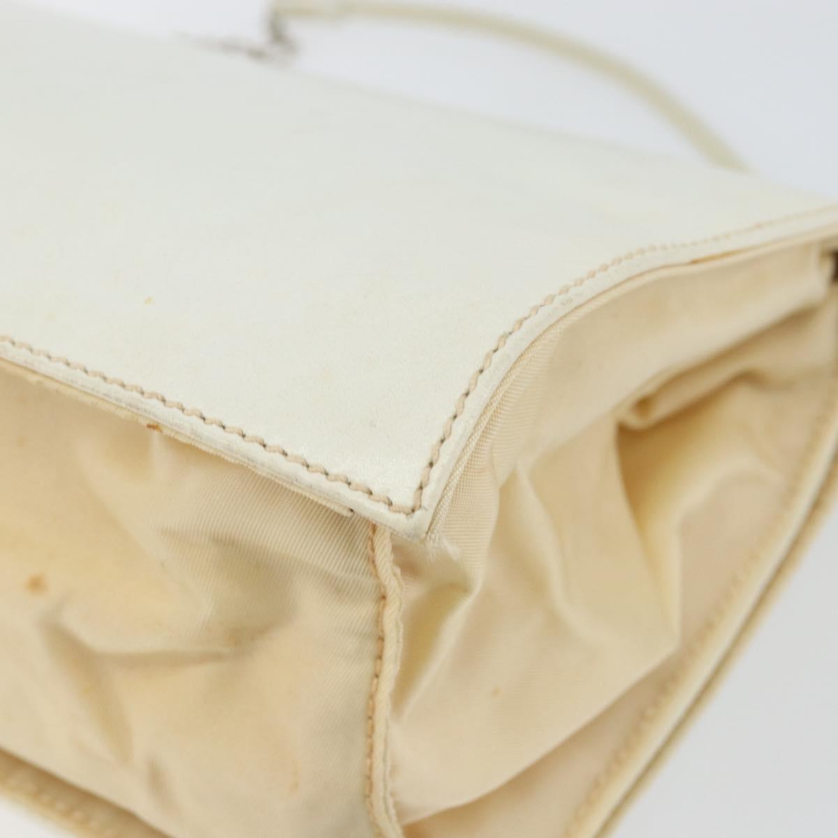 PRADA Chain Shoulder Bag Leather White Auth 151883